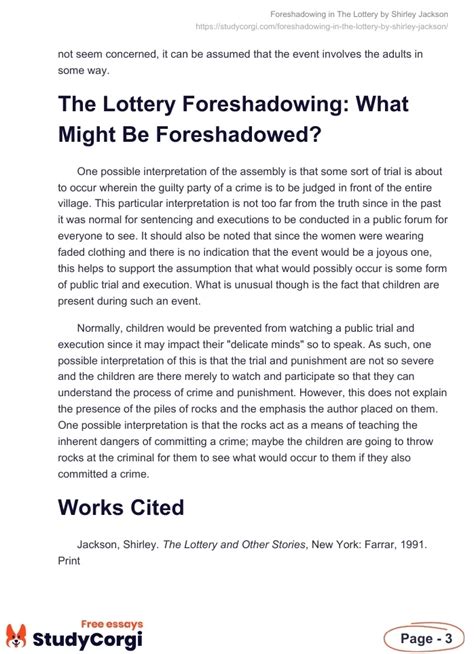 examples of foreshadowing in the lottery